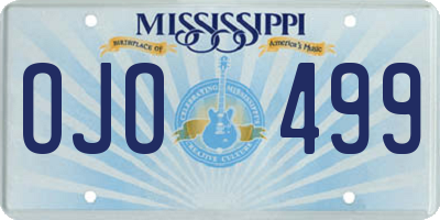 MS license plate OJO499