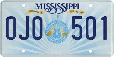 MS license plate OJO501