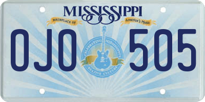 MS license plate OJO505