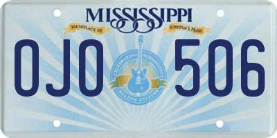 MS license plate OJO506