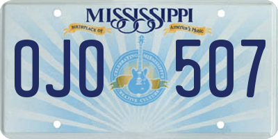 MS license plate OJO507