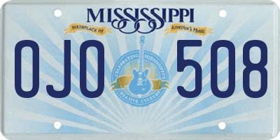 MS license plate OJO508