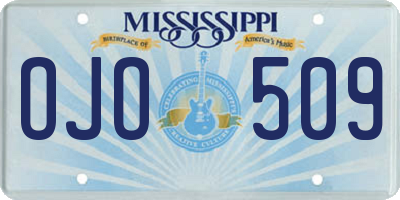 MS license plate OJO509