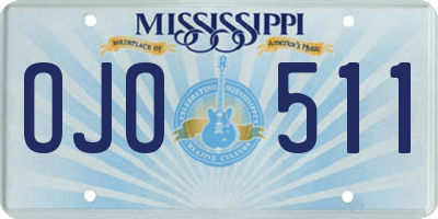 MS license plate OJO511