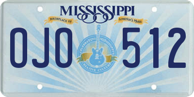 MS license plate OJO512