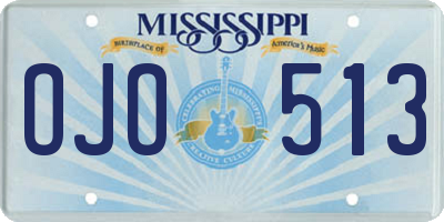 MS license plate OJO513