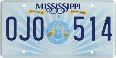 MS license plate OJO514