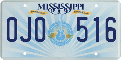 MS license plate OJO516
