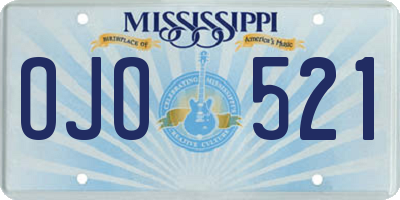 MS license plate OJO521