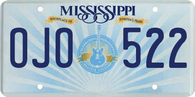 MS license plate OJO522