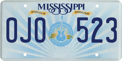 MS license plate OJO523