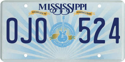 MS license plate OJO524