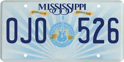 MS license plate OJO526