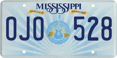 MS license plate OJO528