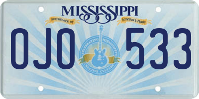 MS license plate OJO533