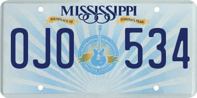 MS license plate OJO534