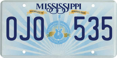 MS license plate OJO535