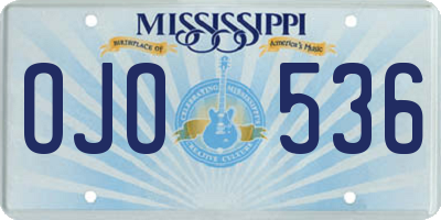 MS license plate OJO536