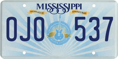 MS license plate OJO537