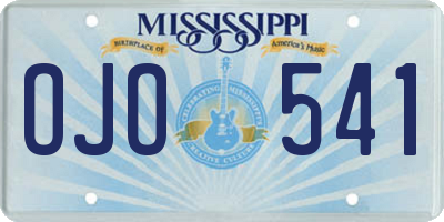 MS license plate OJO541