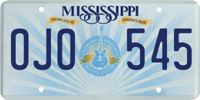 MS license plate OJO545