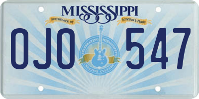 MS license plate OJO547