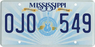 MS license plate OJO549