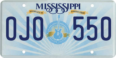 MS license plate OJO550