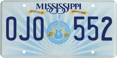 MS license plate OJO552