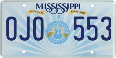 MS license plate OJO553