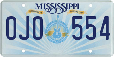 MS license plate OJO554