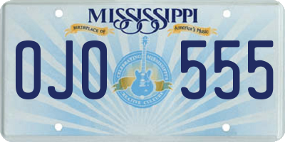 MS license plate OJO555