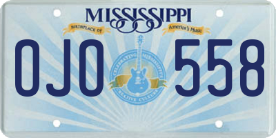 MS license plate OJO558