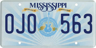 MS license plate OJO563