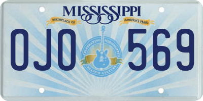 MS license plate OJO569