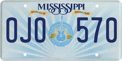 MS license plate OJO570