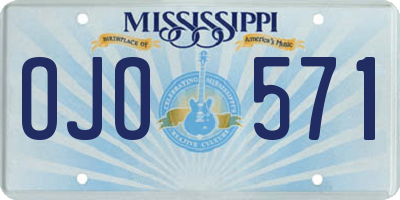 MS license plate OJO571