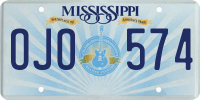 MS license plate OJO574