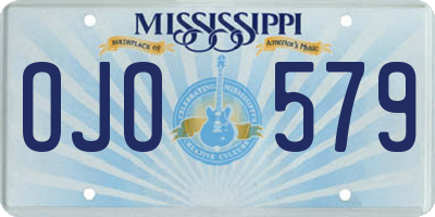 MS license plate OJO579