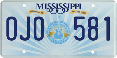 MS license plate OJO581