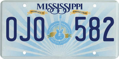 MS license plate OJO582