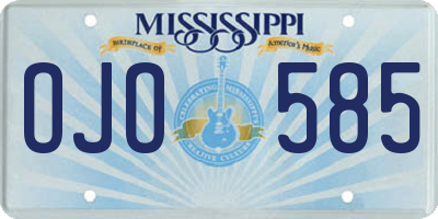MS license plate OJO585