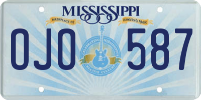 MS license plate OJO587