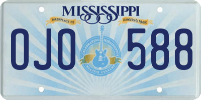 MS license plate OJO588