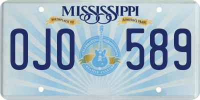 MS license plate OJO589