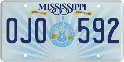 MS license plate OJO592