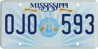 MS license plate OJO593