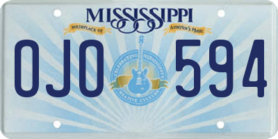 MS license plate OJO594