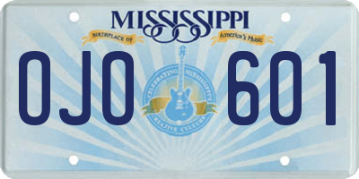 MS license plate OJO601