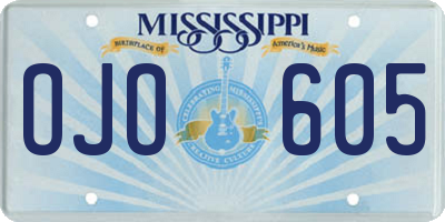MS license plate OJO605